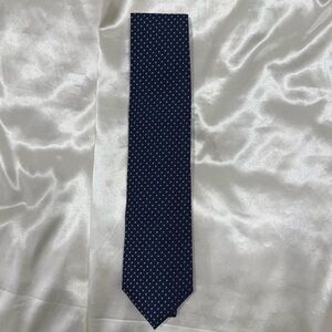Roundtree & Yorke Silk Tie Woven Spotted Dots Navy Blue New Business Workwear